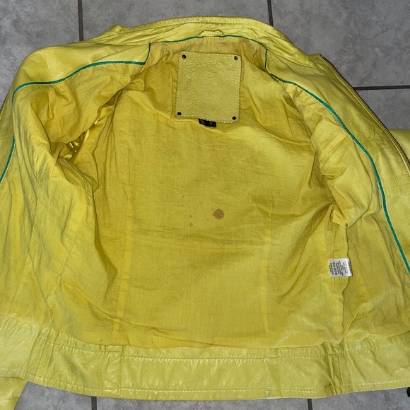 FOR JOSEPH Neon Yellow Soft Butter Leather Full-Zip Buckle Jacket Size S - Picture 13 of 15